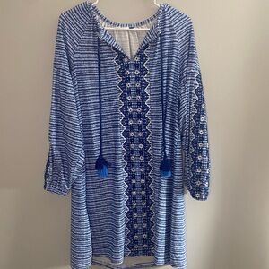 Cabana Life Blue and White Swim Coverup